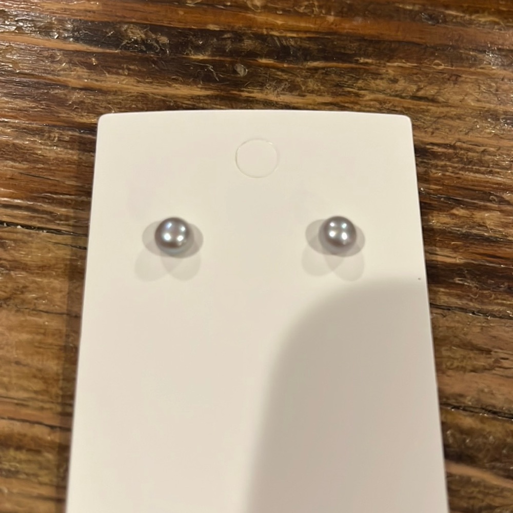 Pale Blue Freshwater Pearl Stud Earrings